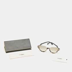 Pre Owned Fendi Brown Gradient FF 0138/S Blink Half Rimless Cat Eye Sunglasses