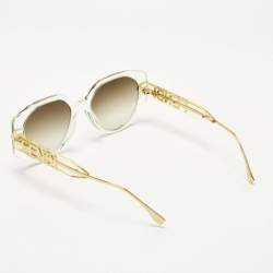 مملوكة مسبقًا Fendi Gold/Brown Gradient FF40083U Fendigraphy Round Sunglasses