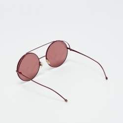 Pre Owned Fendi Red FF 0285/S Round Sunglasses