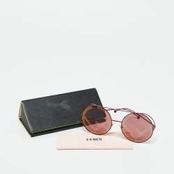Pre Owned Fendi Red FF 0285/S Round Sunglasses
