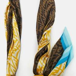 مملوكة مسبقًا حمالة حقيبة فندي سترب قماش حرير فيرتيغو إف إف صفراء