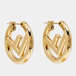 مملوكة مسبقًا أقراط فنْدي إف إز فنْدي ذهبية اللون