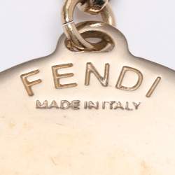 Pre Owned Fendi Gold Tone Hardware B Crystal Identification Pendant