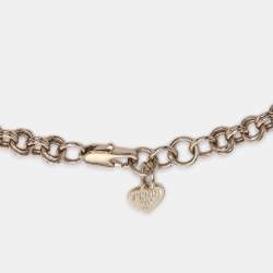 Pre Owned Fendi Gold Tone Hardware FF Identification Pendant Necklace