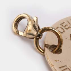 Pre Owned Fendi Gold Tone Hardware FF Identification Pendant