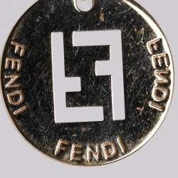 Pre Owned Fendi Gold Tone Hardware FF Identification Pendant