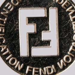 Pre Owned Fendi Gold Tone Hardware FF Identification Pendant