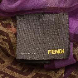 Pre Owned Fendi Multicolor Printed Silk Stole 