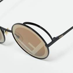 Pre Owned Fendi Brown/Black FF 0343/S Round Sunglasses