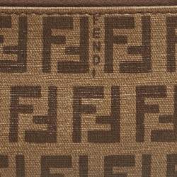 مملوكة مسبقًا محفظة سلسلة مفاتيح فاندي كانفاس منقوش بيج محَمي