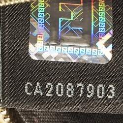 مملوكة مسبقًا محفظة سلسلة مفاتيح فاندي كانفاس منقوش بيج محَمي