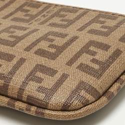 مملوكة مسبقًا محفظة سلسلة مفاتيح فاندي كانفاس منقوش بيج محَمي