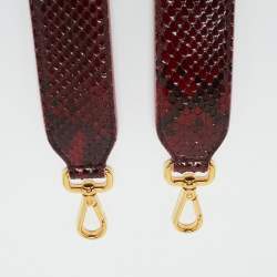 Pre Owned Fendi Red Python Strap You Shoulder Bag Strap