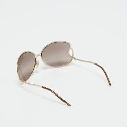 Pre Owned Fendi Brown/Gold Tone FS5178 Oversized Sunglasses