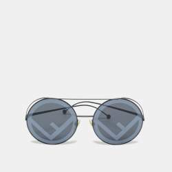 Pre Owned Fendi Black FF0285/S Round Sunglasses