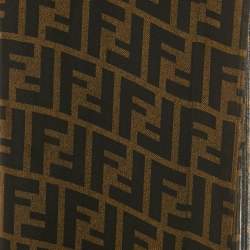 Pre Owned Fendi Brown Zucca Silk Layered Scarf 