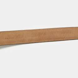 Pre Owned Fendi Black Leather FF Buckle Belt 95CM