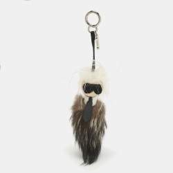 Pre Owned Fendi Multicolor Fur and Leather Karlito Bag Charm
