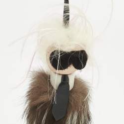 Pre Owned Fendi Multicolor Fur and Leather Karlito Bag Charm
