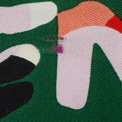 Pre Owned Fendi Green Fendi Roma Print Silk Bandeau 