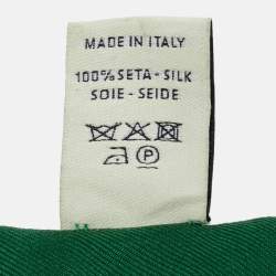 Pre Owned Fendi Green Fendi Roma Print Silk Bandeau 