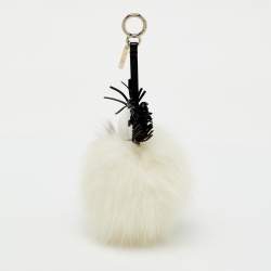 Pre Owned Fendi Multicolor Fur and Leather Karlito Bag Charm