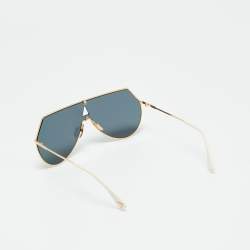 Pre Owned Fendi Gold/White Mirrored FF0193/S Shield Sunglasses
