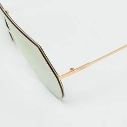 Pre Owned Fendi Gold/White Mirrored FF0193/S Shield Sunglasses