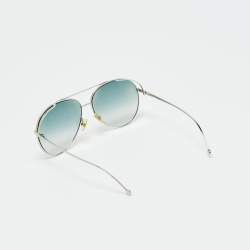 Pre Owned Fendi Green/Silver Tone Gradient FF0286/S Aviator Sunglasses