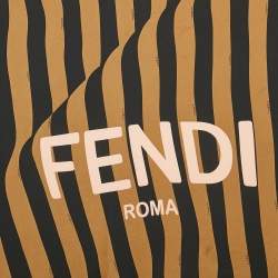 Pre Owned Fendi Brown Printed Silk Square Scarf