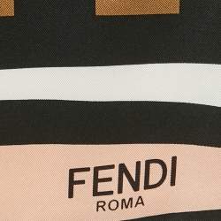 Pre Owned Fendi Brown Printed Silk Square Scarf