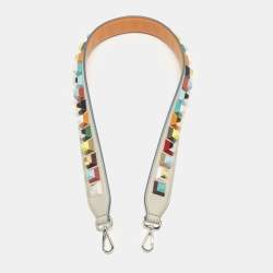 Pre Owned Fendi Multicolor Leather Studded Strap You Shoulder Bag Strap