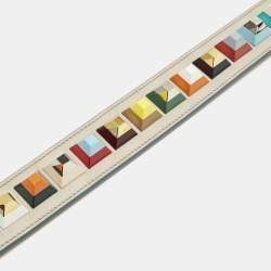 Pre Owned Fendi Multicolor Leather Studded Strap You Shoulder Bag Strap