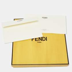 Pre Owned Fendi Cream Monogram Jacquard Silk Shawl