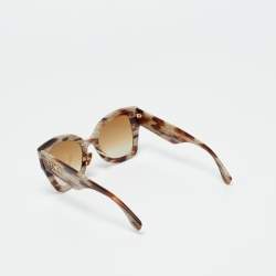 Pre Owned Fendi Brown Gradient FF0434/C/S Printed Frame Butterfly Sunglasses
