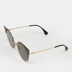 Pre Owned Fendi Black/Gold Tone FF0190/S Cat Eye Sunglasses