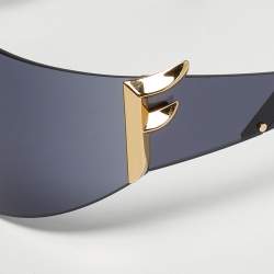 Pre Owned Fendi Black FF0382/S Shield Sunglasses