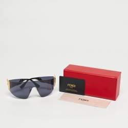 Pre Owned Fendi Black FF0382/S Shield Sunglasses
