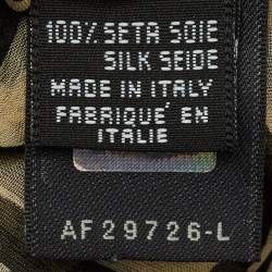 Pre Owned وشاح فندي حرير مطبوع زوكا بني ونقشة الفهد