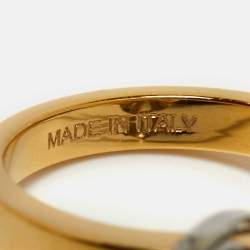 Pre Owned Fendi  Flower  Two Tone Ring Size 54