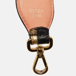 مملوكة مسبقًا Fendi Wave Stripe Bag Shoulder Strap Gold/Black Leather