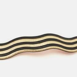 مملوكة مسبقًا Fendi Wave Stripe Bag Shoulder Strap Gold/Black Leather