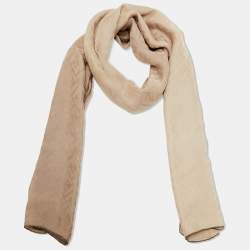 Pre Owned Fendi Grey Gradient FF Pattern Silk Stole