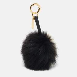 Pre Owned حلية حقيبة فندي بوم بوم فرو ثعلب وردية اللون