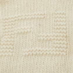 مملوكة مسبقًا قفازات حياكة صوف كريمية من فندي صغير