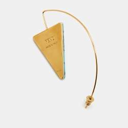 مملوكة مسبقًا قرط فاندي هرم قوس قزح راتينج لون ذهبي أحمر/أزرق