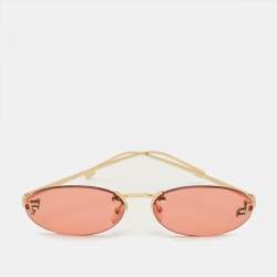 مملوكة مسبقًا Fendi Orange/Gold Tone FF4075US FF Crystal Oval Sunglasses