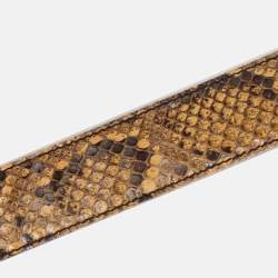 مملوكة مسبقًا حزام حقيبة كتف فندي ستراب يو جلد ثعبان أصفر