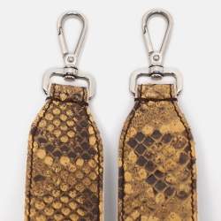 مملوكة مسبقًا حزام حقيبة كتف فندي ستراب يو جلد ثعبان أصفر