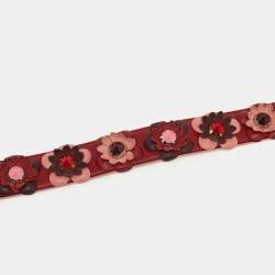 Pre Owned Fendi Flowerland Strap You Tricolor Leather Shoulder Bag Strap